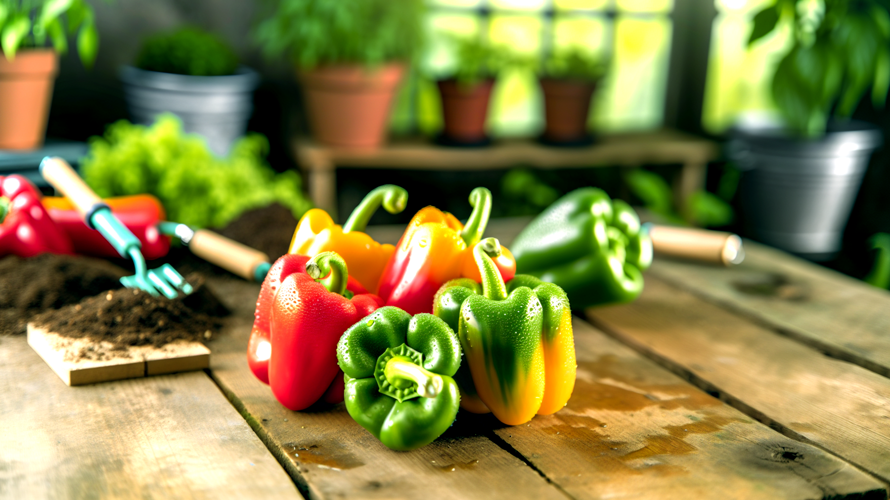 Peperoni colorati giardino cucina"